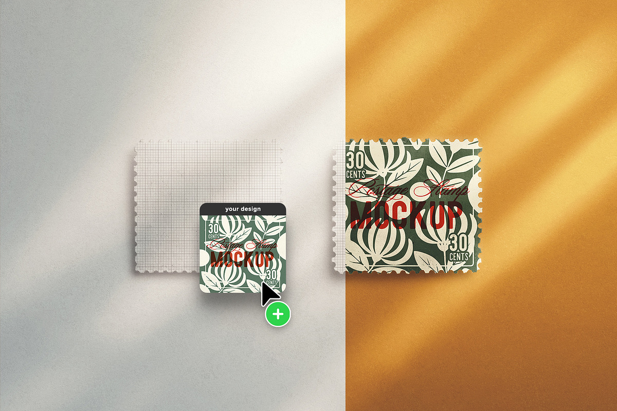 Two Horizontal Postage Stamp, an Advertising Mockup by Custom Scene (Photo 6 of 11)