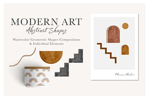 Watercolor Abstract Geometric Shapes