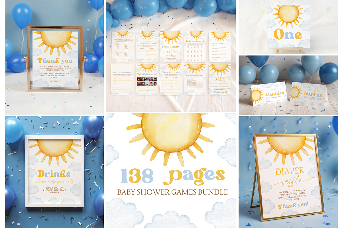 Little Sunshine Baby Shower Games, a Templates & Theme by VeliusCreativeStudio (Photo 1 of 6)