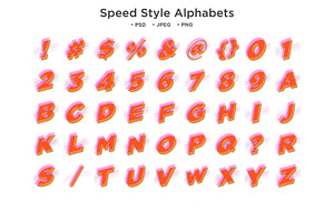 Speed Style Alphabet, Abc Typography