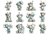 Whimsical birthday teddy bear, an Illustration by Design Market (Thumbnail 2 of 5)