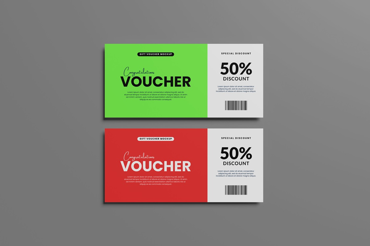Gift Voucher Mockup, an Advertising Mockup by GraphicWindow (Photo 2 of 9)