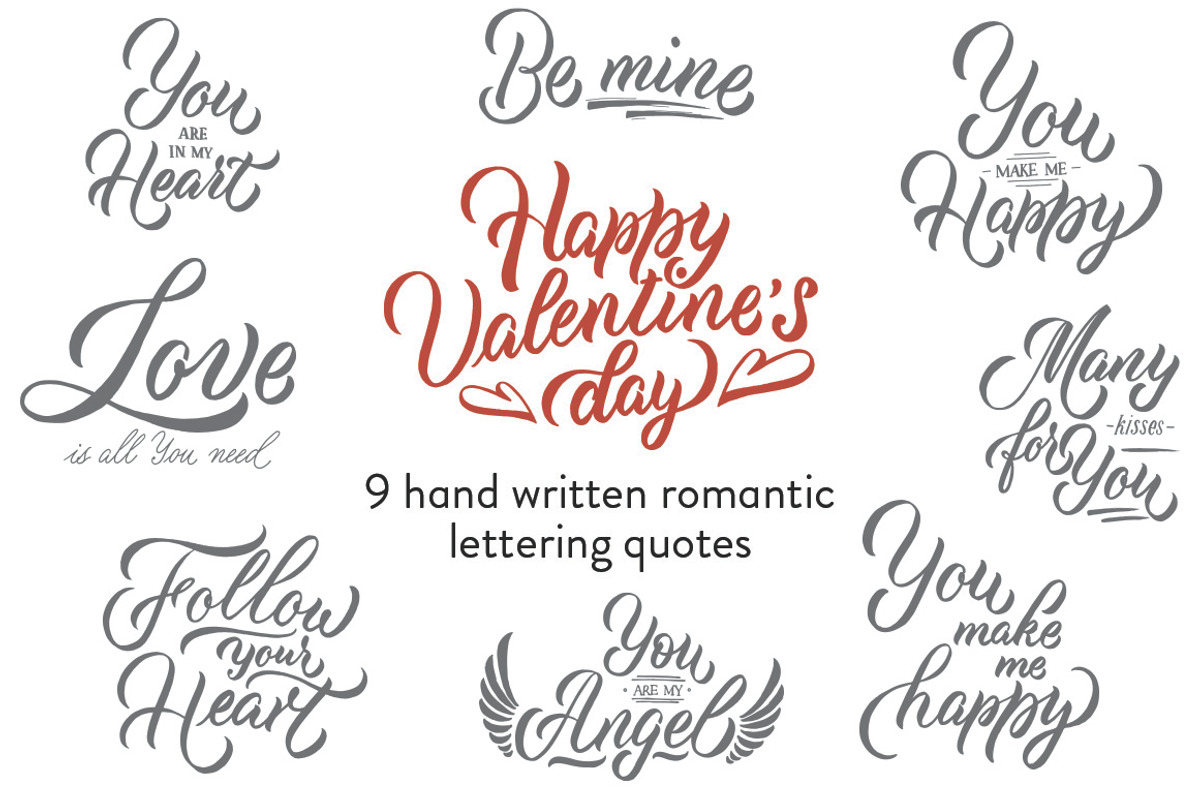 Valentine's day Lettering collection, an Illustration by Nadya Asaturyan (Photo 1 of 4)