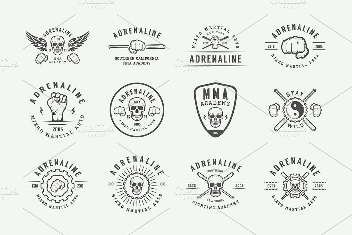 Set of vintage fighting emblems, a Branding & Logo Template by AkimD (Photo 6 of 10)