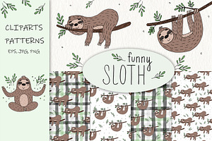 Cute Sloth! Hand drawn.
