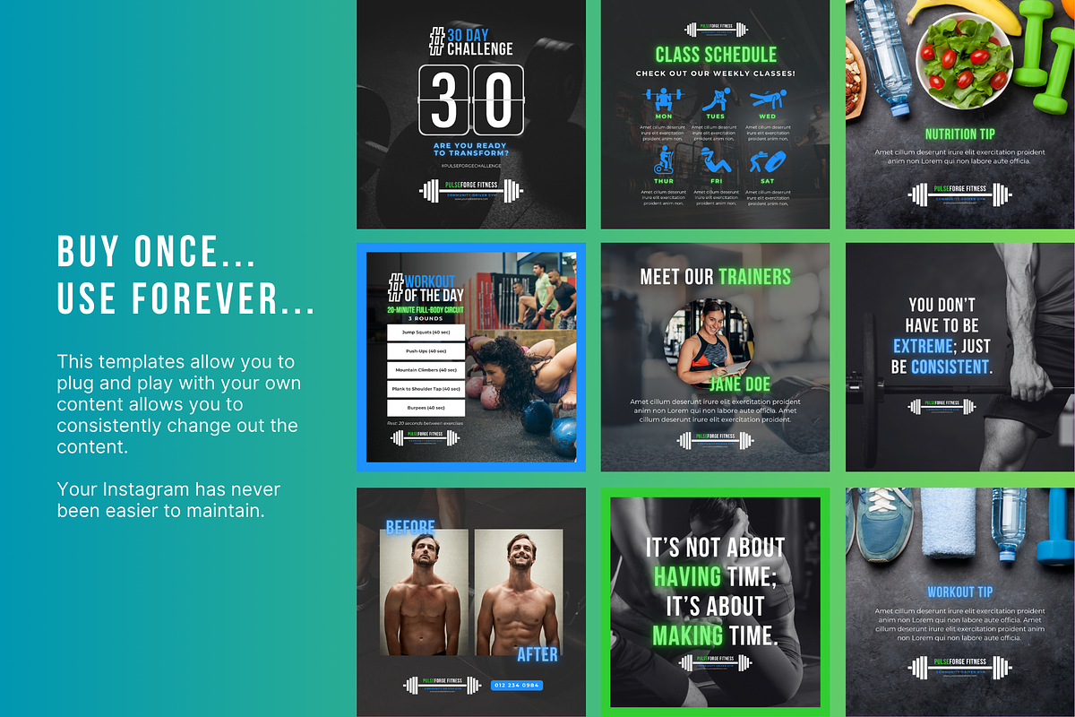 Gym/Fitness Social Media Templates, a Social Media Template by Sincerely Media (Photo 5 of 7)