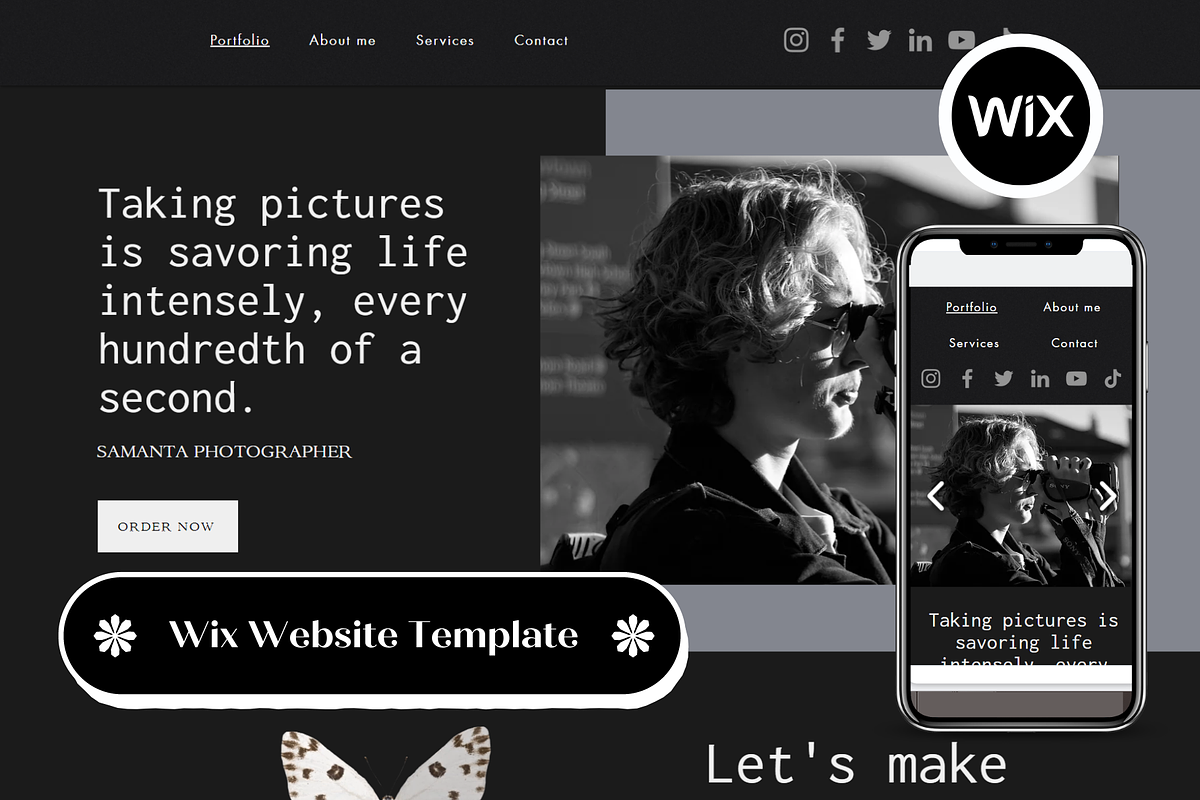 Wix Website Template Photography, a Wix Template by Wixify Studio (Photo 1 of 7)