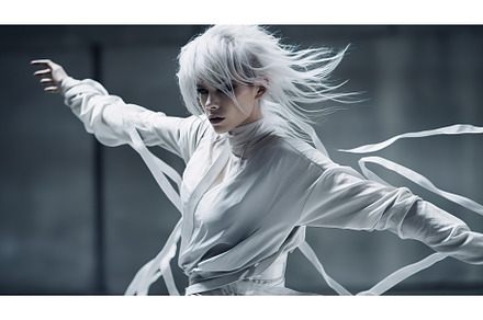 A woman with beautiful white hair is, a Person Photo by Jyliana's shop