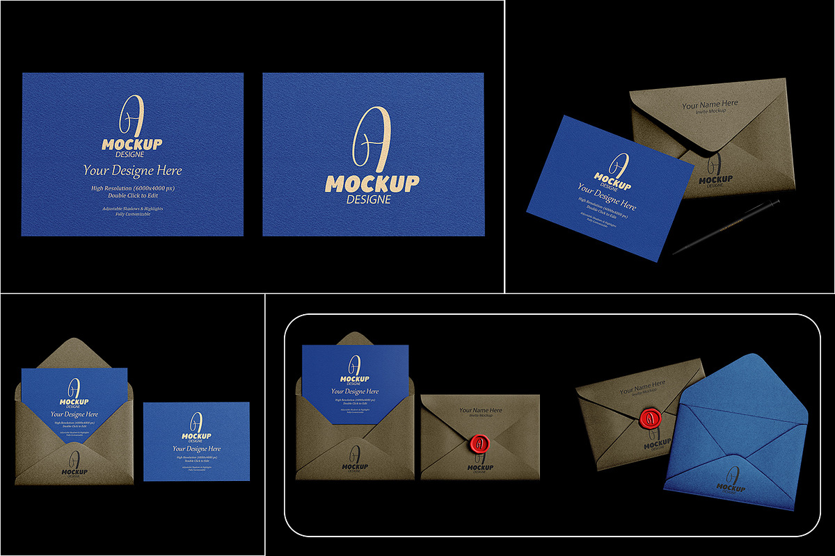 Envelope Mockup with Insert Card, an Advertising Mockup by pixelmock (Photo 3 of 22)