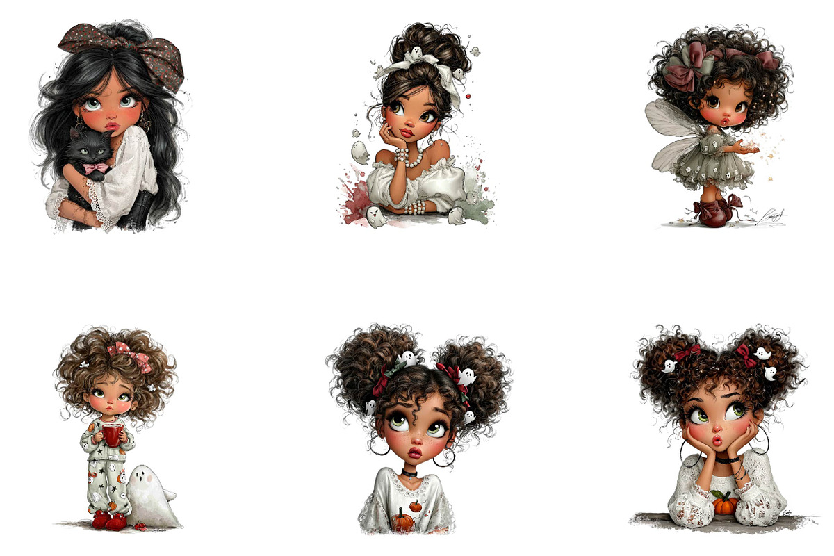 Coquette Halloween Ghost, a Seasonal Illustration by CreationArt (Photo 4 of 5)