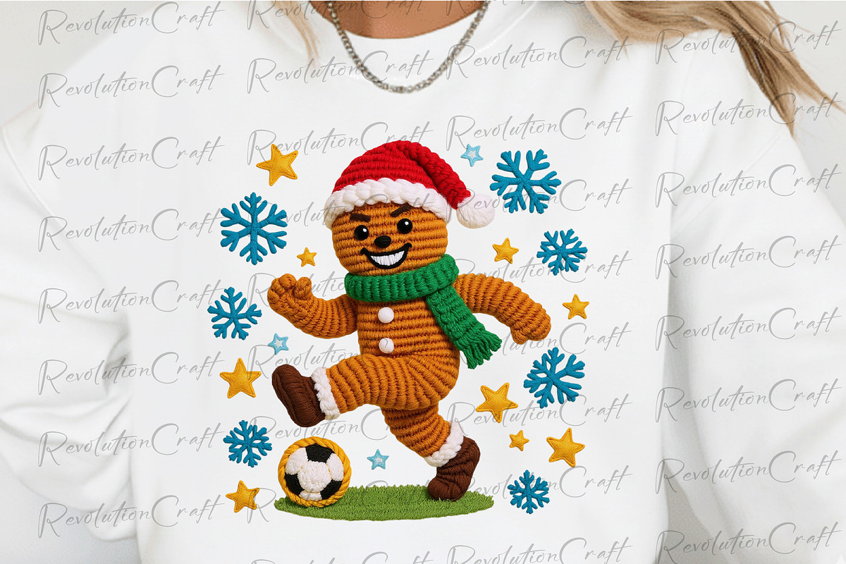 Yarn Crochet Gingerbread Man PNG, an Illustration by OK Design (Photo 2 of 4)