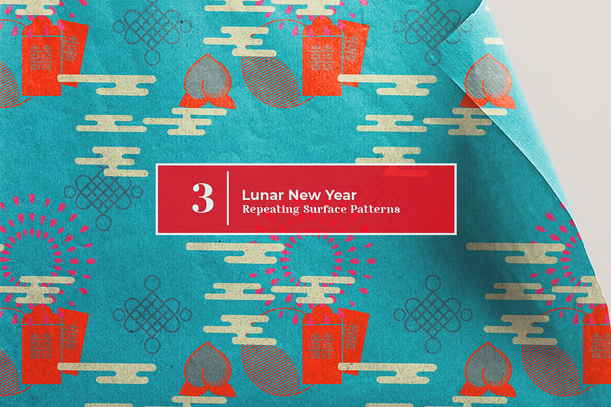 3 Repeating Lunar New Year Patterns, a Pattern Graphic by CC CREATIVE CO (Photo 5 of 10)