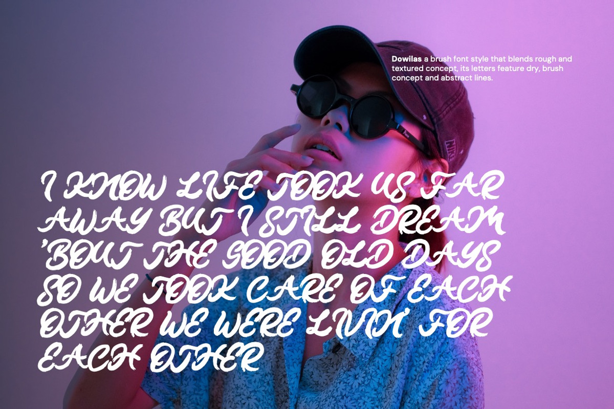 Dowilas - Handwritten Brush Font, a Handwritten Font by Dhabee (Photo 4 of 15)