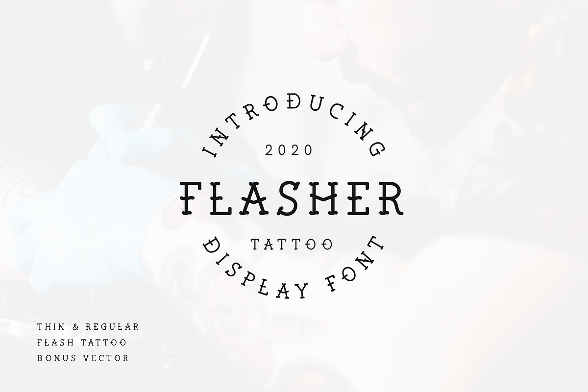 FLASHER DISPLAY FONT + BONUS VECTOR