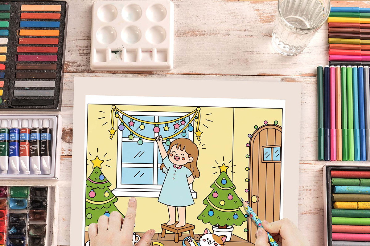 Cat Bestie Coloring Book Pages, an Illustration by one-touch (Photo 10 of 15)