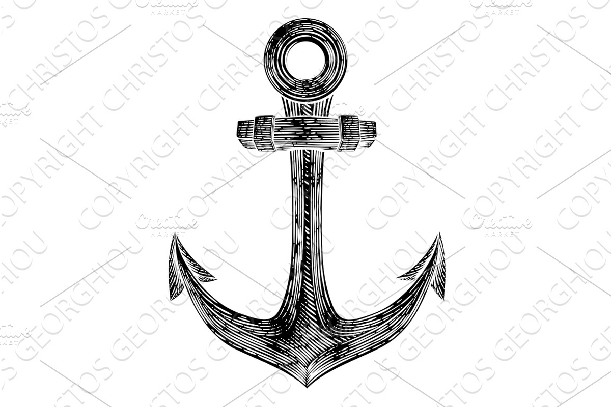 Anchor from Boat or Ship Tattoo, an Object Illustration by Christos Georghiou