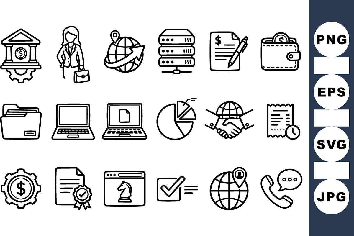Minimalist Business Icon Set, an Illustration by designvectx (Photo 1 of 3)