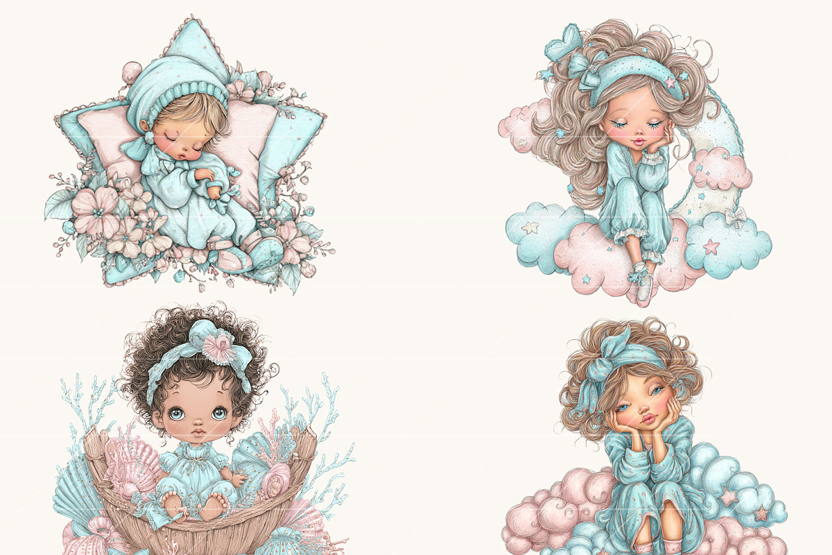 Watercolor Dreamy Fantasy Kids, a Person Illustration by BusyDaydesign (Photo 4 of 9)