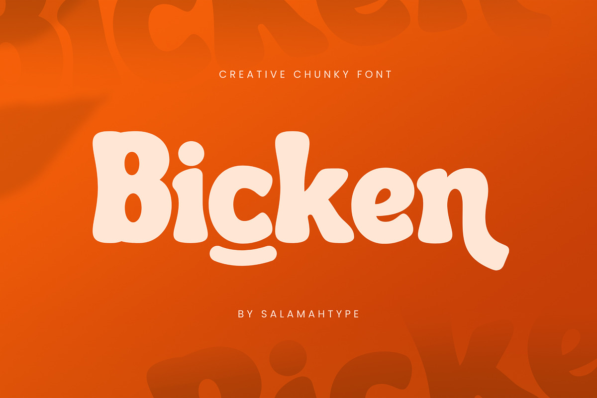 Bicken - Chunky Serif Font, a Serif Font by Salamahtype (Photo 1 of 8)