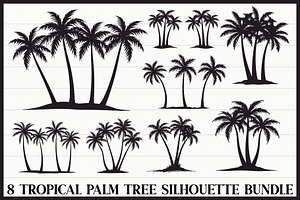 Tropical Palm Tree Bundle, an Illustration by Designs_River