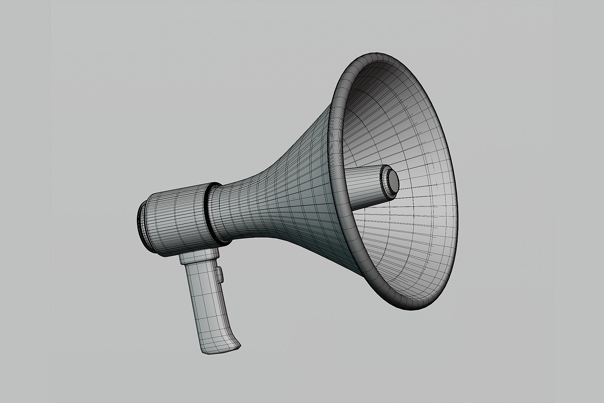 Megaphone 3d model, an Object 3D Model by fahad121 (Photo 4 of 5)