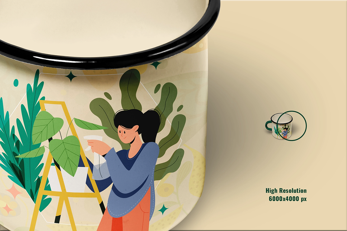 Enamel Coated Milk Mug Mockup Set, a Cups & Container Mockup by Designertale (Photo 8 of 12)