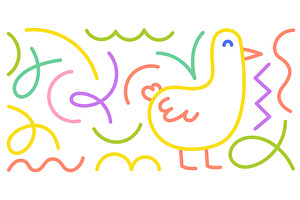 Colorful line abstract art featuring, an Illustration by Ilia Design