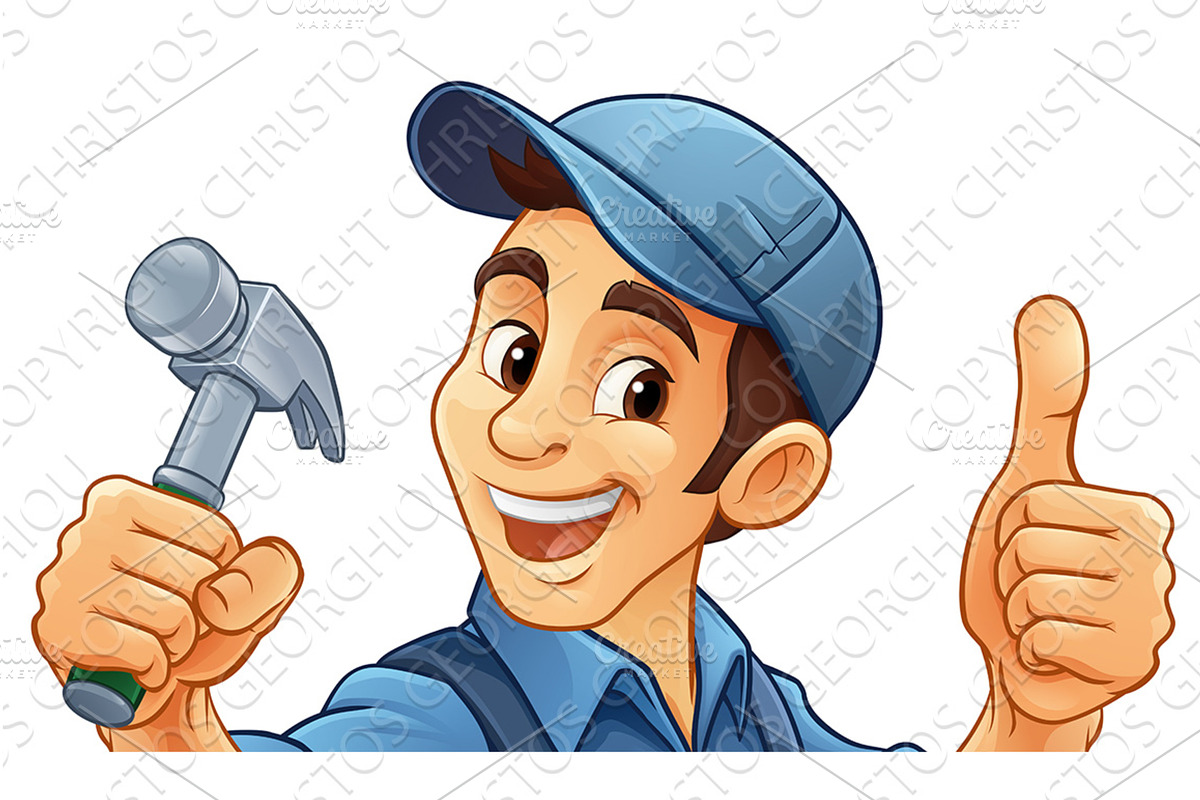 Hammer Carpenter Construction, a Person Illustration by Christos Georghiou