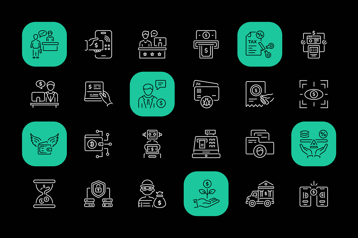 Banking Icon Art Set, an Outline Icon by Prosymbols (Photo 6 of 8)