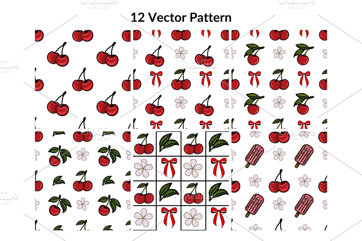 Retro Chili Cherry Patterns