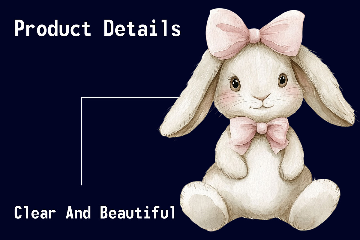 Watercolor Bunny Clipart, a Seasonal Illustration by CitraGraphics (Photo 6 of 6)