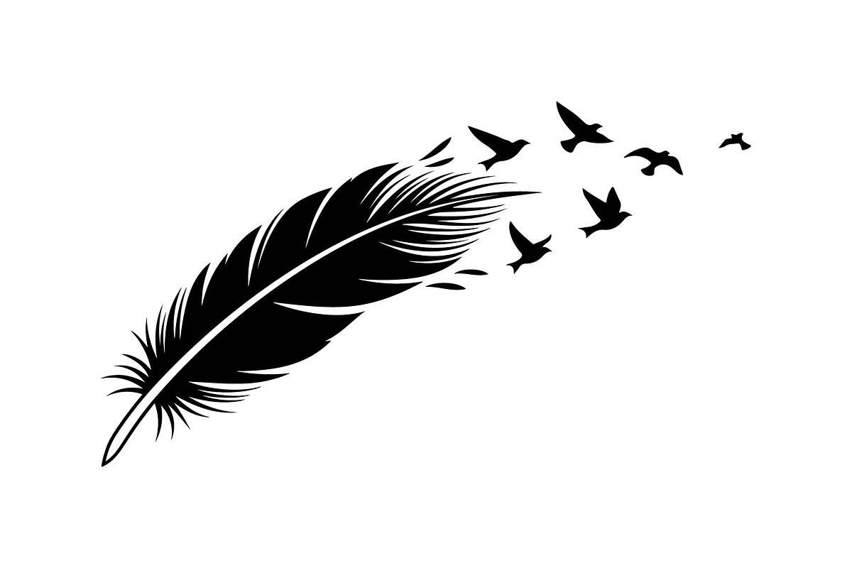 Boho Feather Silhouette Vector, an Object Graphic by jahid234 (Photo 32 of 51)