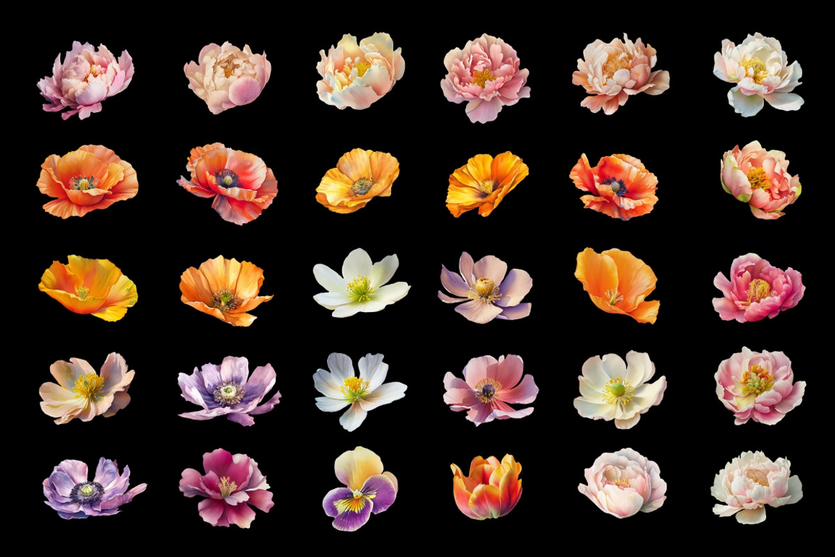100 Floral Watercolor Illustrations, an Object Graphic by Nocturnal Wolf (Photo 7 of 13)