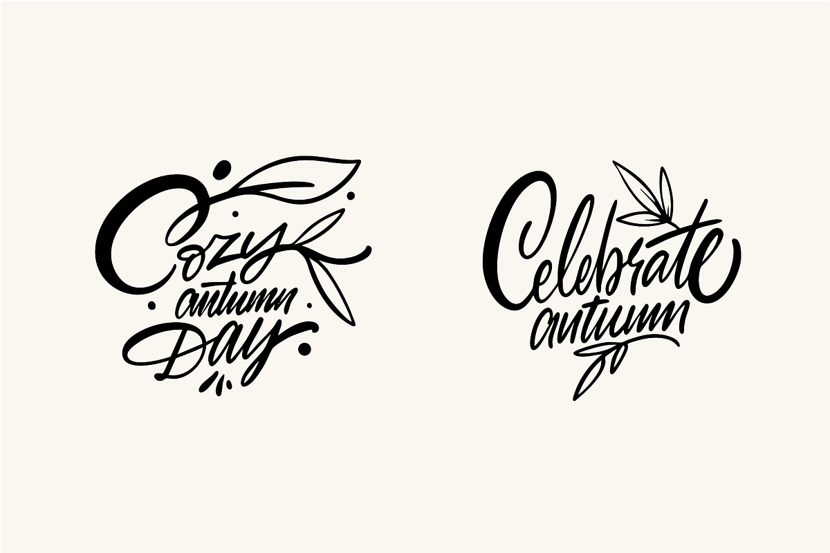 Autumn & Fall Lettering Set, a Seasonal Illustration by Oktyabr (Photo 5 of 6)