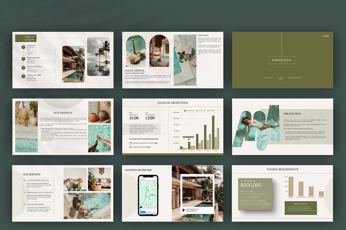 Airbnb Pitch Deck | Canva Template, a Presentation Template by Bonita Digital Design (Photo 3 of 6)