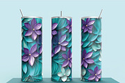 3D Flowers 20oz Tumbler Wraps, an Object Graphic by NimraAmjad (Thumbnail 1 of 3)