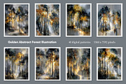 Golden Abstract Forest Illustration, a Decorative Illustration by Housui Patterns (Thumbnail 3 of 12)