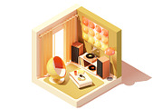 Vector isometric rooms, a Decorative Illustration by tele52 (Thumbnail 11 of 23)