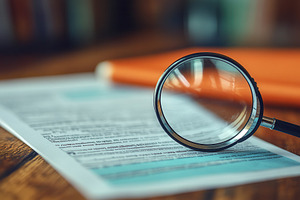 Closer look at documents with a magn, a Photo by Tanuart
