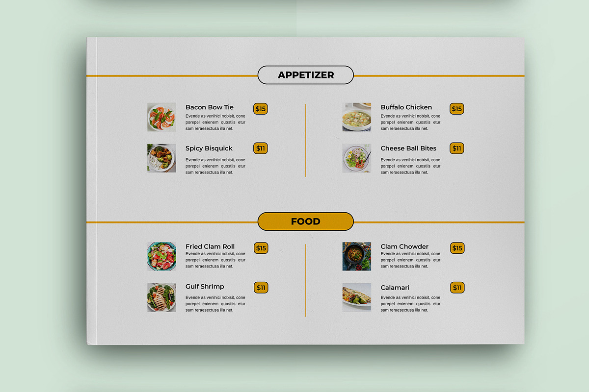 Landscape Food Menu Flyer