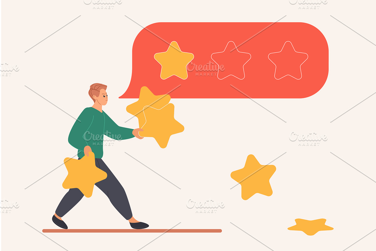 Bad review user giving one ranking, a Person Illustration by Lemberg Vector