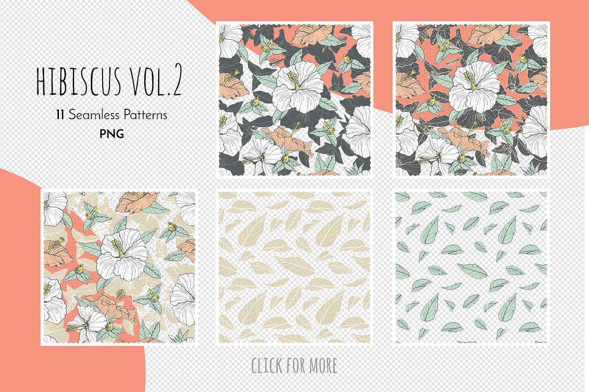Hibiscus Line Drawing Floral Pattern, a Pattern Graphic by Rose Design (Photo 3 of 12)