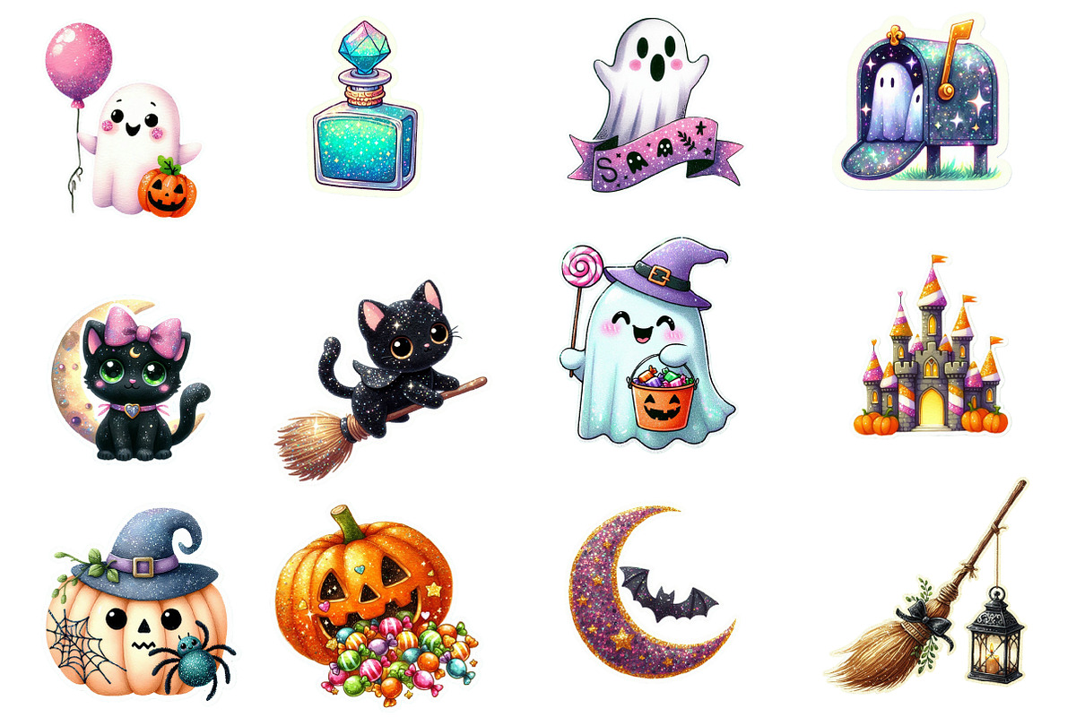 Halloween Sticker Png Bundle, an Illustration by Designworld (Photo 2 of 6)
