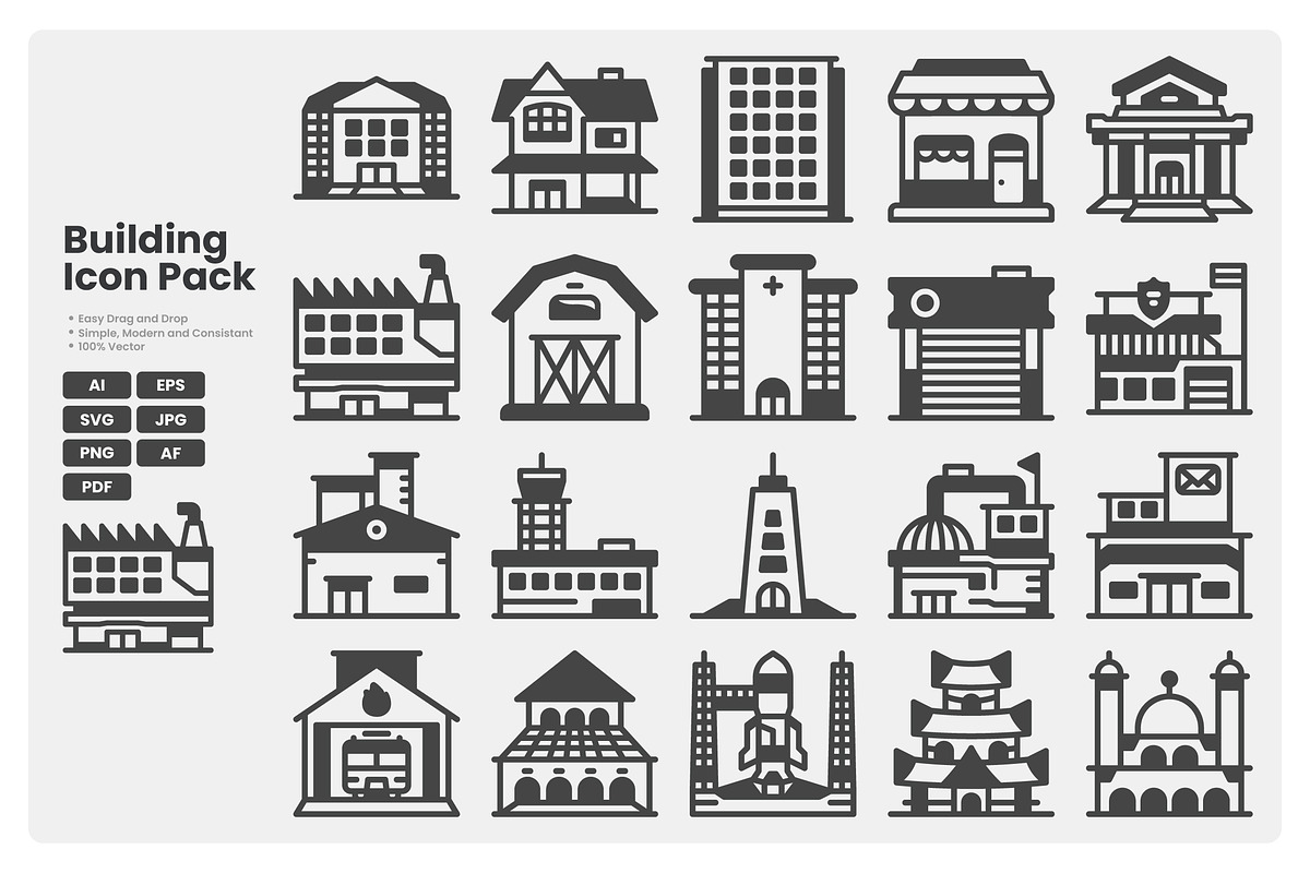 Building Solid Icon Pack, a Solid Icon by erifqizeicon (Photo 2 of 3)
