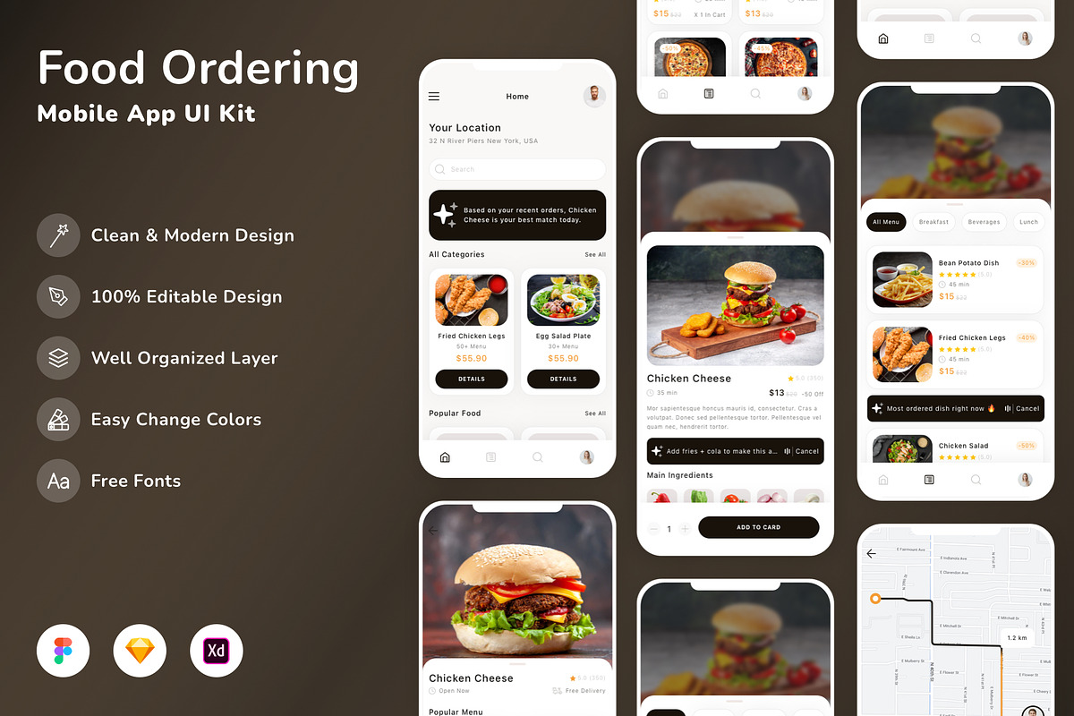 Food Ordering Mobile App UI Kit, an UI Kit Template by Betush (Photo 2 of 2)