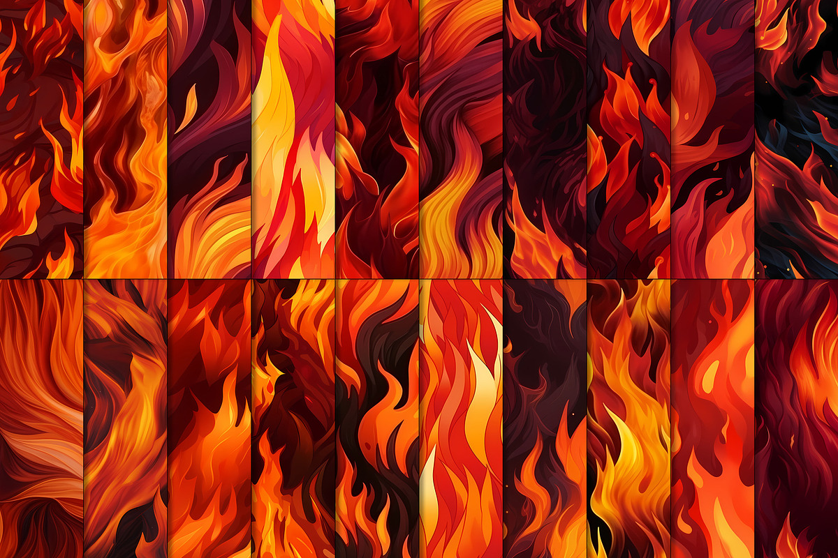 20 Seamless Fire! Fire! Patterns, a Pattern Graphic by Nordic Design (Photo 4 of 9)