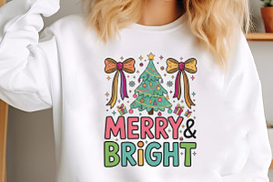 Christmas Tree Png, Merry & Bright, an Illustration by Designking