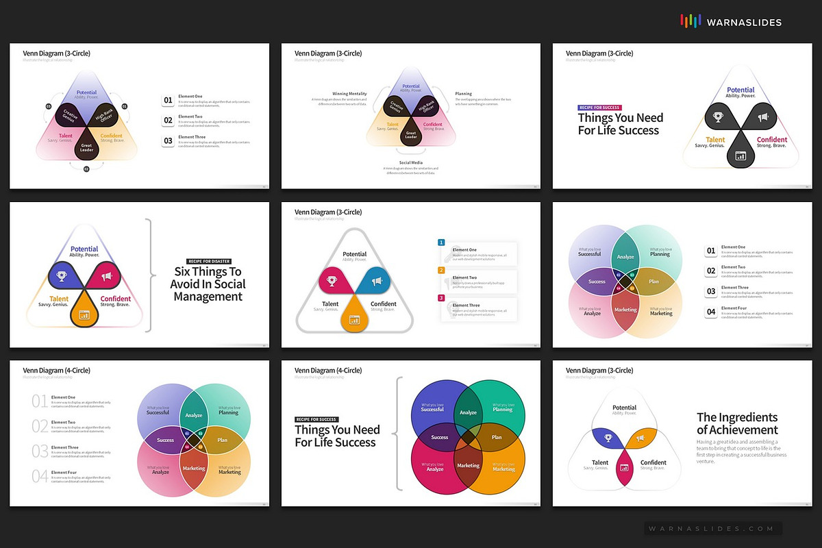 Venn Diagram PowerPoint Templates, a Presentation Template by Warna Works (Photo 15 of 25)