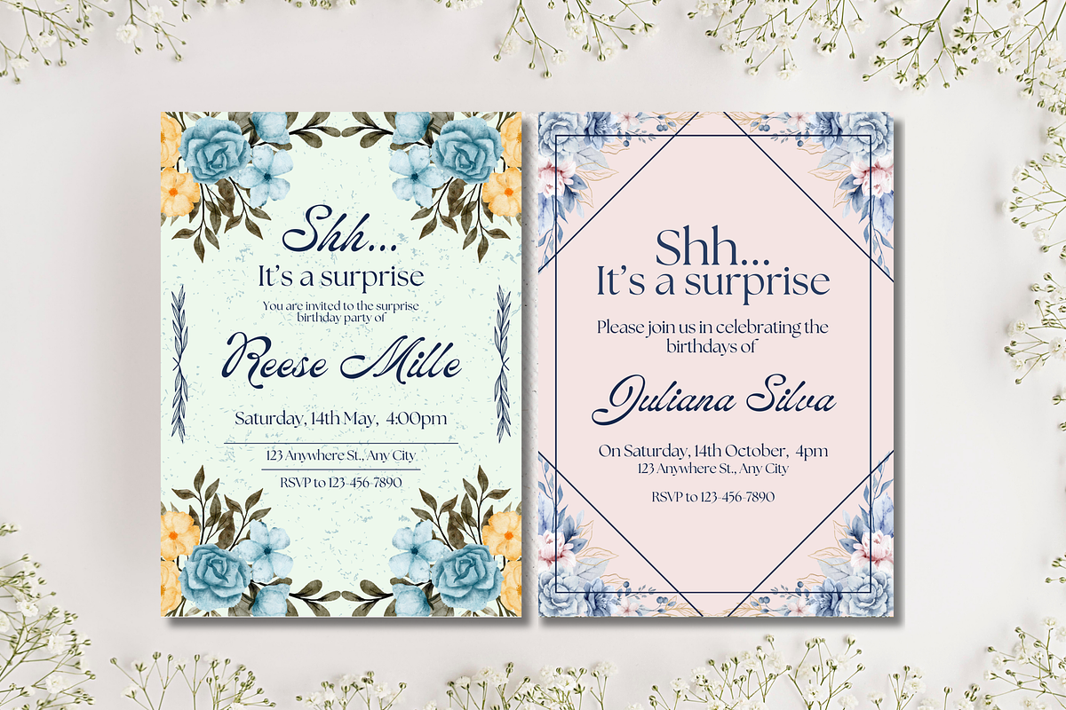 Surprise Birthday Party Invitations, a Templates & Theme by TemplateCastleStore (Photo 5 of 9)