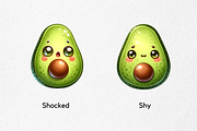 Cute Avocado Face Expressions, a Food Illustration by jvxvxnism (Thumbnail 2 of 11)